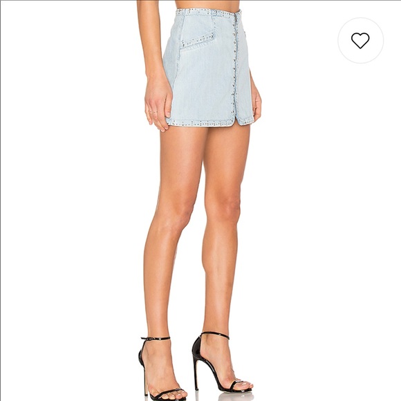 NWT Paige x Rosie HW embellished denim skirt - Picture 4 of 8